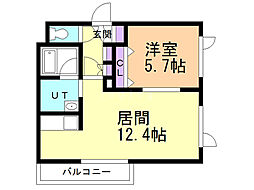 モン・レーブ二十四軒 1LDKの間取図画像