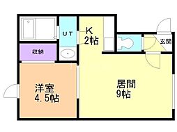 ネクストパーク 1LDKの間取図画像