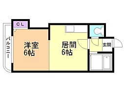 ハイムリーベ3 1DKの間取図画像
