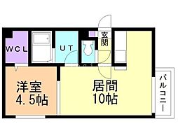 ソミューム発寒南 1LDKの間取図画像
