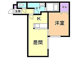 マイルーム宮の沢3 1LDKの間取図画像