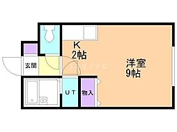 リバティ前田 1Kの間取図画像