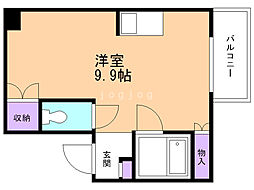 グリーンヒルシャトー ワンルームの間取図画像