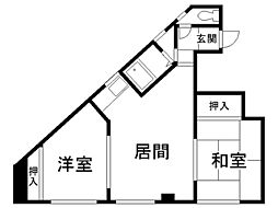 テラスハウス月寒 4階2LDKの間取り
