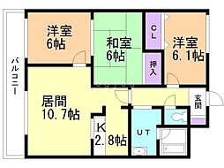 コンフォート月寒 3LDKの間取図画像
