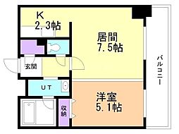 S-FORT豊平三条 1LDKの間取図画像