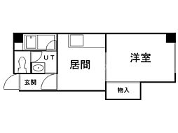 ノースランド桑島2 1DKの間取図画像