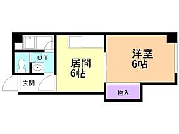 ノースランド桑島2 1DKの間取図画像