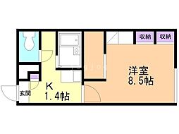 レオパレスステラ 1Kの間取図画像