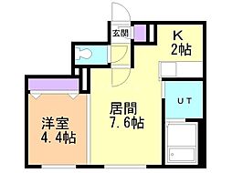 AxisArc 1LDKの間取図画像