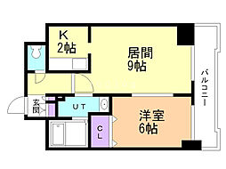 ティアラ豊平第2 1LDKの間取図画像