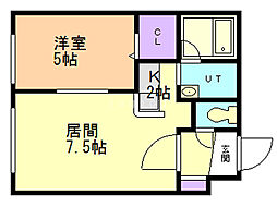 ピュアライフ5-3 1LDKの間取図画像