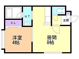 ラ・ポート澄川 1LDKの間取図画像