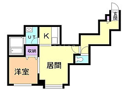 エクエス月寒 1LDKの間取図画像