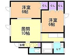 ノースフェアリー澄川2 2LDKの間取図画像