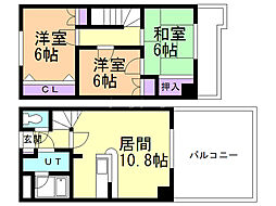 西岡沼田ビル 3LDKの間取図画像