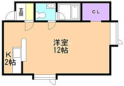 サンピアフジノ 1Kの間取図画像