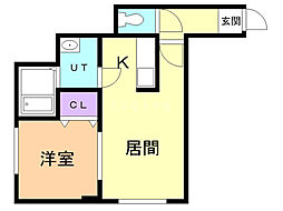 エスポワール福住 1LDKの間取図画像