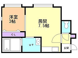 キャメルハウス2 1DKの間取図画像
