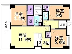 ホーリーフォート南平岸 3LDKの間取図画像
