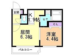 フォレストコート福住 1LDKの間取図画像
