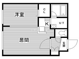 ピュアライフ5-3 1LDKの間取図画像
