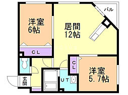 ハピネス福住 2LDKの間取図画像