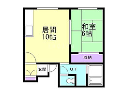 コーポ綾 2LDKの間取図画像