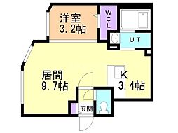 LaCasadelSole 1LDKの間取図画像