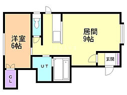 シェスタ南ヶ丘3 1LDKの間取図画像