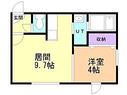 グランディア 1LDKの間取図画像