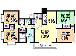 ルネ真駒内公園 4LDKの間取図画像