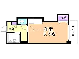103松井ビル 1005 10階ワンルームの間取り