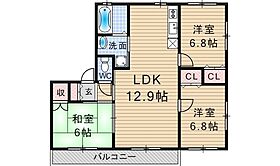 兵庫県川西市寺畑２丁目（賃貸アパート3LDK・2階・74.00㎡） その2