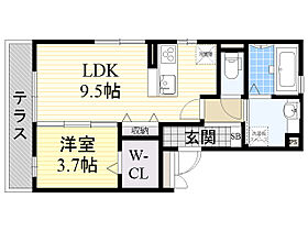 大阪府吹田市山田東２丁目（賃貸アパート1LDK・3階・37.75㎡） その2