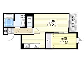 大阪府豊中市螢池北町１丁目（賃貸アパート1LDK・3階・37.26㎡） その2