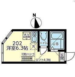 JR横須賀線 田浦駅 徒歩20分の賃貸アパート 1階ワンルームの間取り