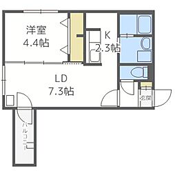 メニーズコート2 1LDKの間取図画像