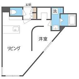 レブニーズ ザ・レジデンス 月寒中央 1LDKの間取図画像
