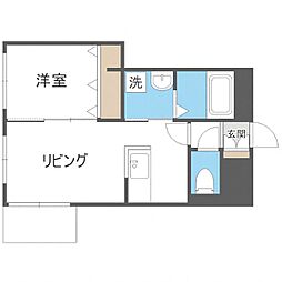 リデーレ豊平公園 1LDKの間取図画像