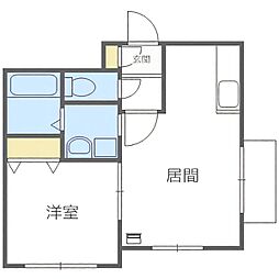 オリオン22 1LDKの間取図画像