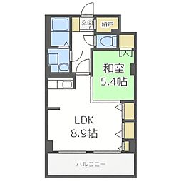レジデンスカープ札幌 1LDKの間取図画像