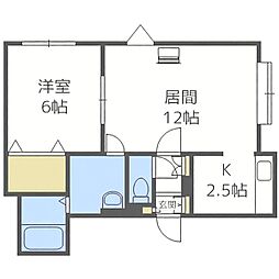 日勝ハウス 1LDKの間取図画像