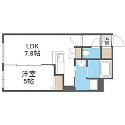 シティレジデンス幌平橋 1LDKの間取図画像