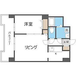 UURコート札幌北三条 1LDKの間取図画像