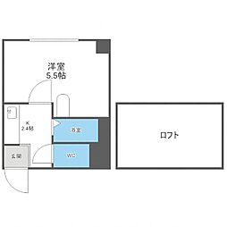 リベルタ平和通 1Kの間取図画像