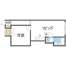 フローラ曙1 1DKの間取図画像