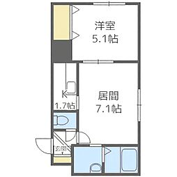 Berger壱番館 1LDKの間取図画像