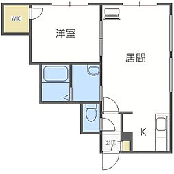 サンシャイン平岸 1LDKの間取図画像