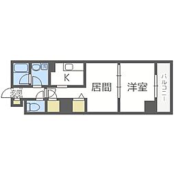 ビッグパレス南6条 1LDKの間取図画像
